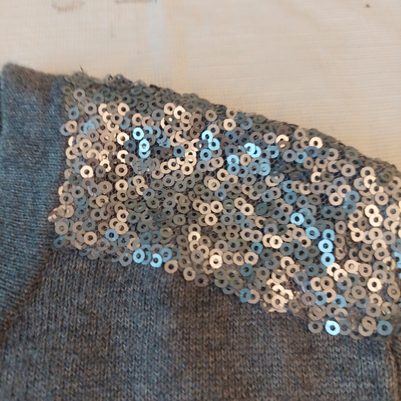 Merona Sequined Grey Button Front Cardigan Sweater Y2K Going Out Layering Size S - Picture 9 of 10